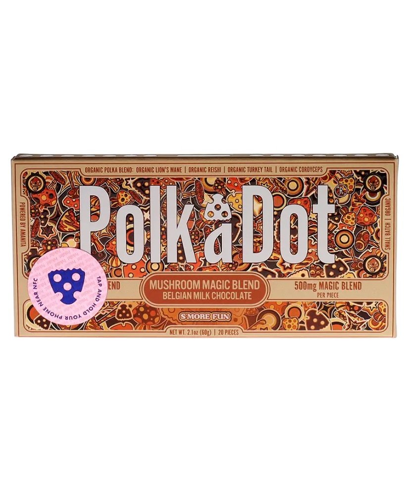 S’more Fun PolkaDot Magic Mushroom Belgian Milk Chocolate 500MG
