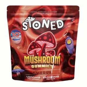 Cherry STONED Amanita Muscaria Mushroom Gummies 10000MG 10CT