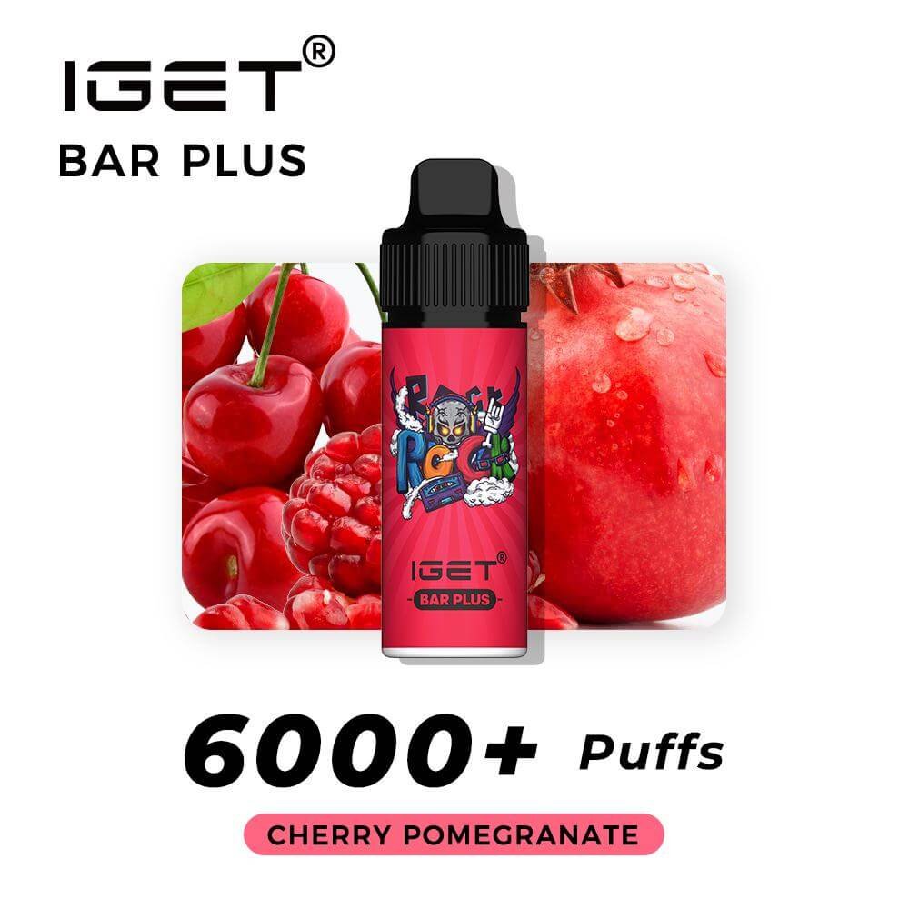 iGET BAR PLUS VAPE 6000 PUFF – CHERRY POMEGRANATE