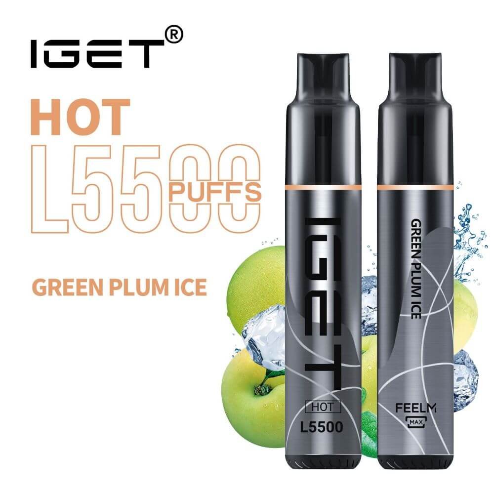 iGET HOT VAPE 5500 PUFF – GREEN PLUM ICE